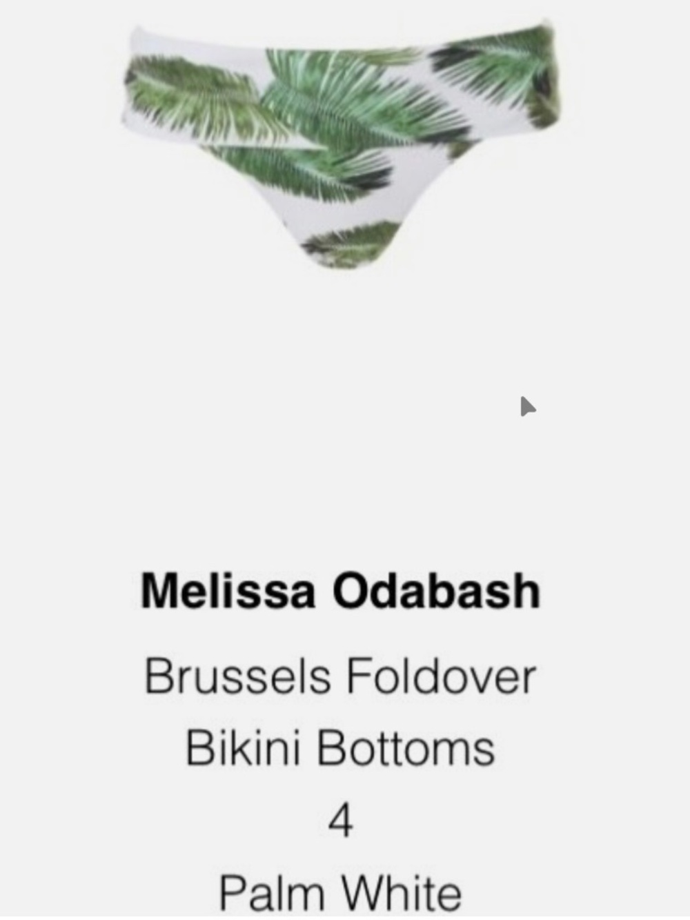 NEW W TAGS MELISSA ODABASH BRUSSELS PALM WHITE GREEN BIKINI BOTTOM SMALL $129
